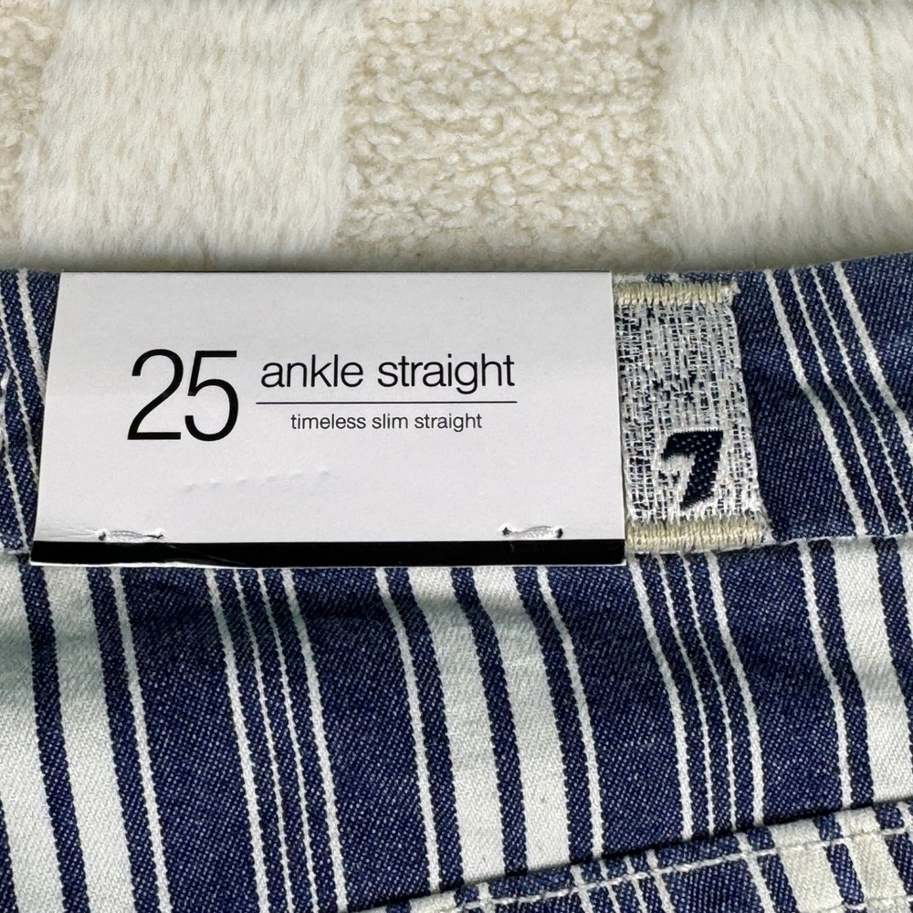 For‎ All Mankind Striped Jeans Women's Size 25 Blue White Wide Leg Pants NWT - Picture 13 of 15